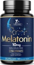 Melatoniin 10mg Kiiresti lahustuvad tabletid - ekstra tugevus, suhkruvaba melatoniini lisandid rahuliku une toetamiseks, looduslik unetoetus täiskasvanutele, maitsev maasikamaitse, 60 tabletti