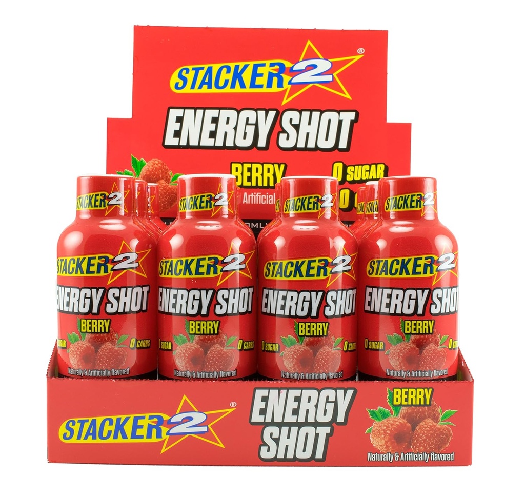 Stacker 2 Energy Shots, Berry, 12 Shots 2oz. Pudelid
