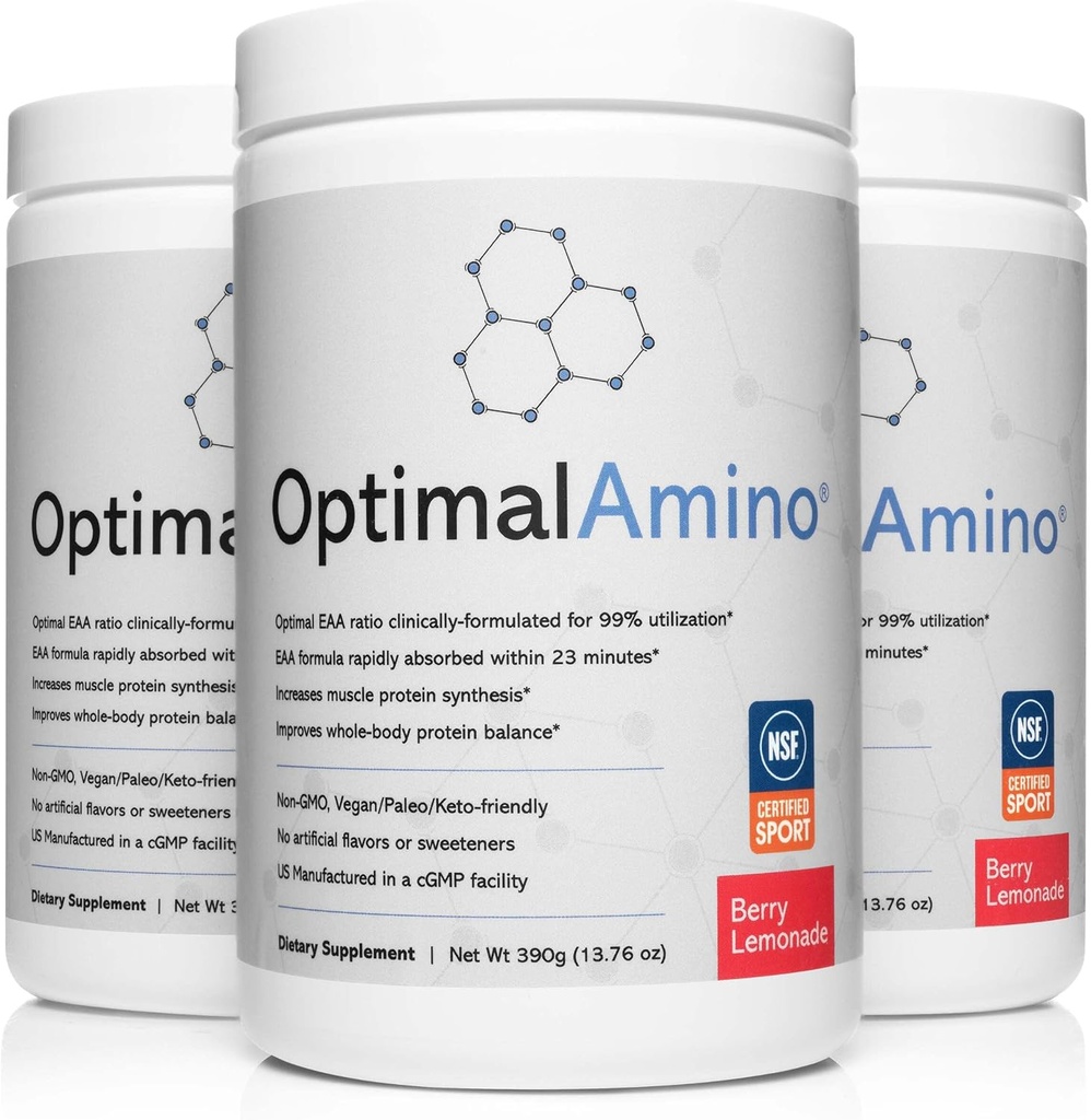 OptimalAmino® Elite Bundle (3 kuud) Parim enne / pärast treeningu taastamise jook, 99% kasutamine Essential Amino Acid Supplement, NSF sertifitseeritud Sport® sertifitseeritud