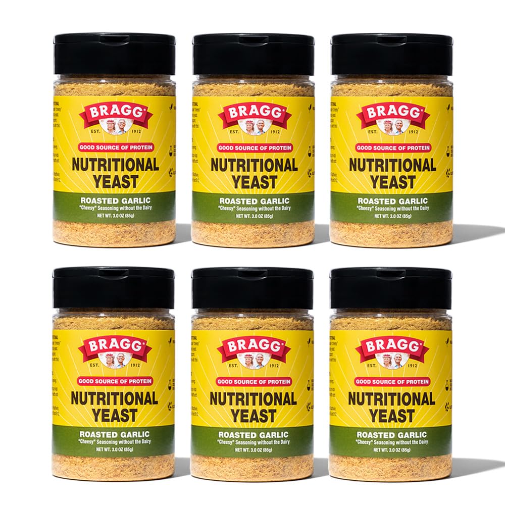 Bragg Nutritional Pärm röstitud küüslaugu hooajaline - (6 Pack) 3 oz - piimavaba parmesani juustu asendaja - ideaalne salatitele, pastadele, popkornile ja muule