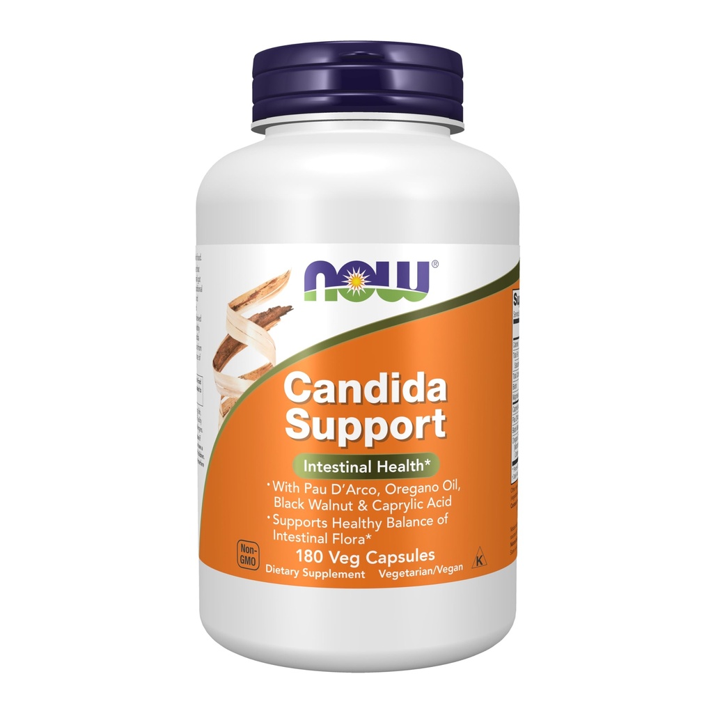 NOW Foods Supplements, Candida Support koos Pau D'Arco, Oregano õli, must pähkel ja kaprüülhape, 180 Veg kapslid