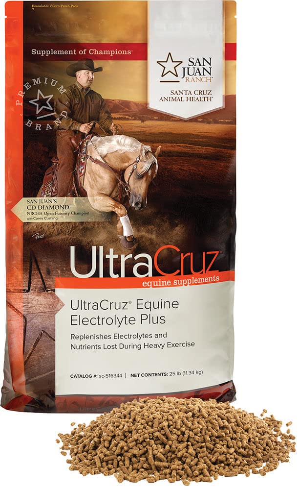 UltraCruz Equine Electrolyte Plus hobuste täiendus, 25 naela, Pellet (93 päeva pakkumine), sc-516344