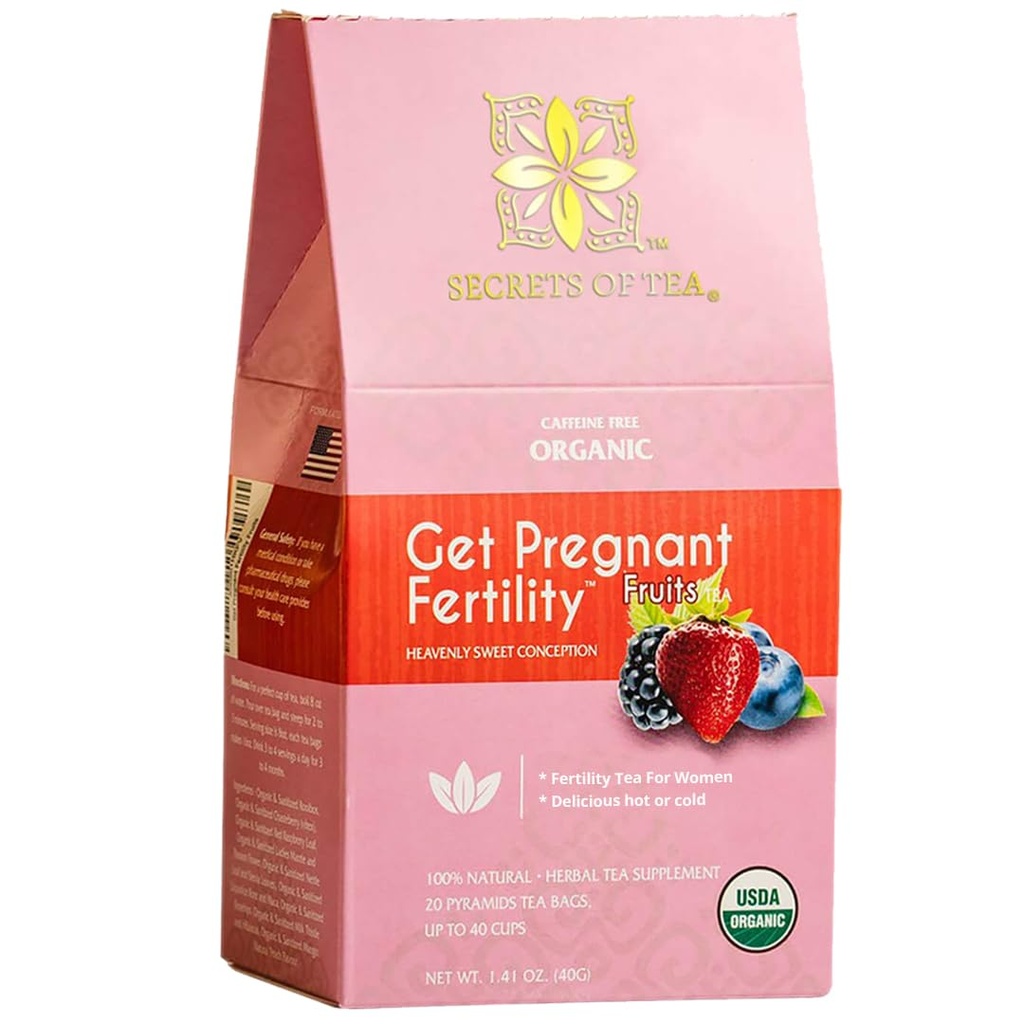 Tee viljakuse tee saladused naistele - Chaste Berry tee punase vaarika lehega tasakaalu ja tsükli toetamiseks - Raseduse tee toetab esimese trimestri heaolu - 20 Count - 1 Pack