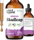 Wild & Organic Skullcap Herb Tinktuur - Pealuu Täiendus Mood Support - Lõõgastav Vedelik Väljavõte Tilgad - Vegan, Suhkru Ja Alkoholivaba - 4 fl oz