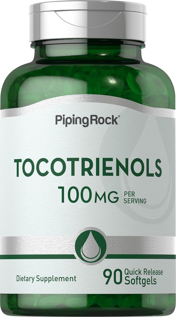 Piping Rock Tokotrienols Supplement | 100mg | 90 Softgels | Mitte-GMO, Gluteenivaba