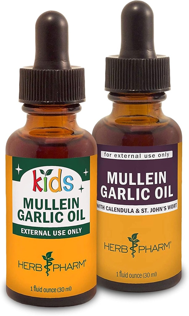 Herb Pharm Mullein Küüslauguõli, 1 Oz ja lapsed Mullein Küüslauguõli, 1 Oz Taimne Kingituskomplekt