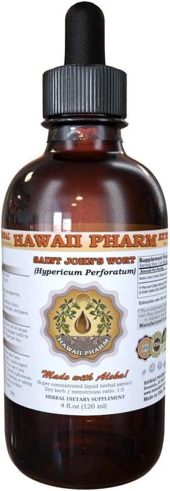 Hawaii Pharm Saint John's Wort (Hypericum Perforatum) Vedel ekstrakt Tinktuur 4 Oz (120 ml)