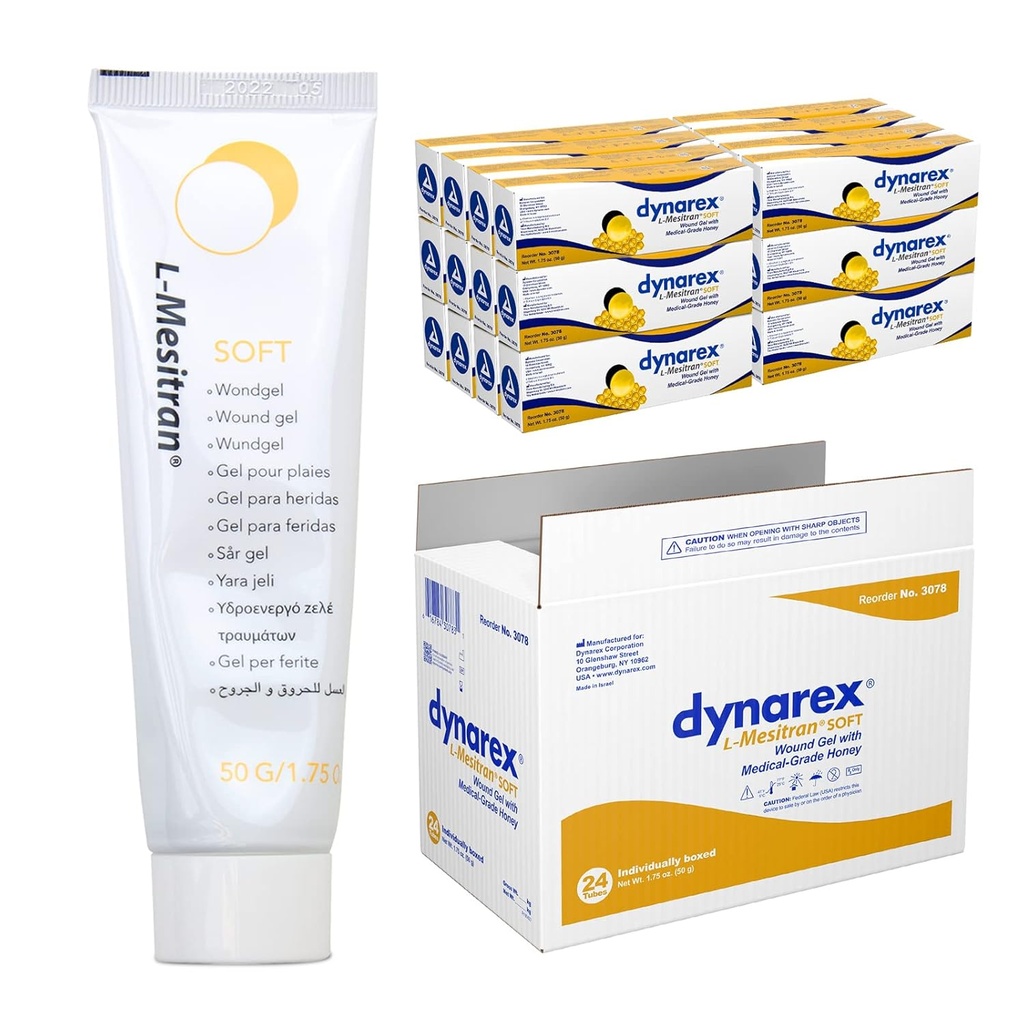 Dynarex Honey L-mesitran Soft Haava Healing Gel koos Medical Grade Honey, 1,75 Ounces, 24 Count