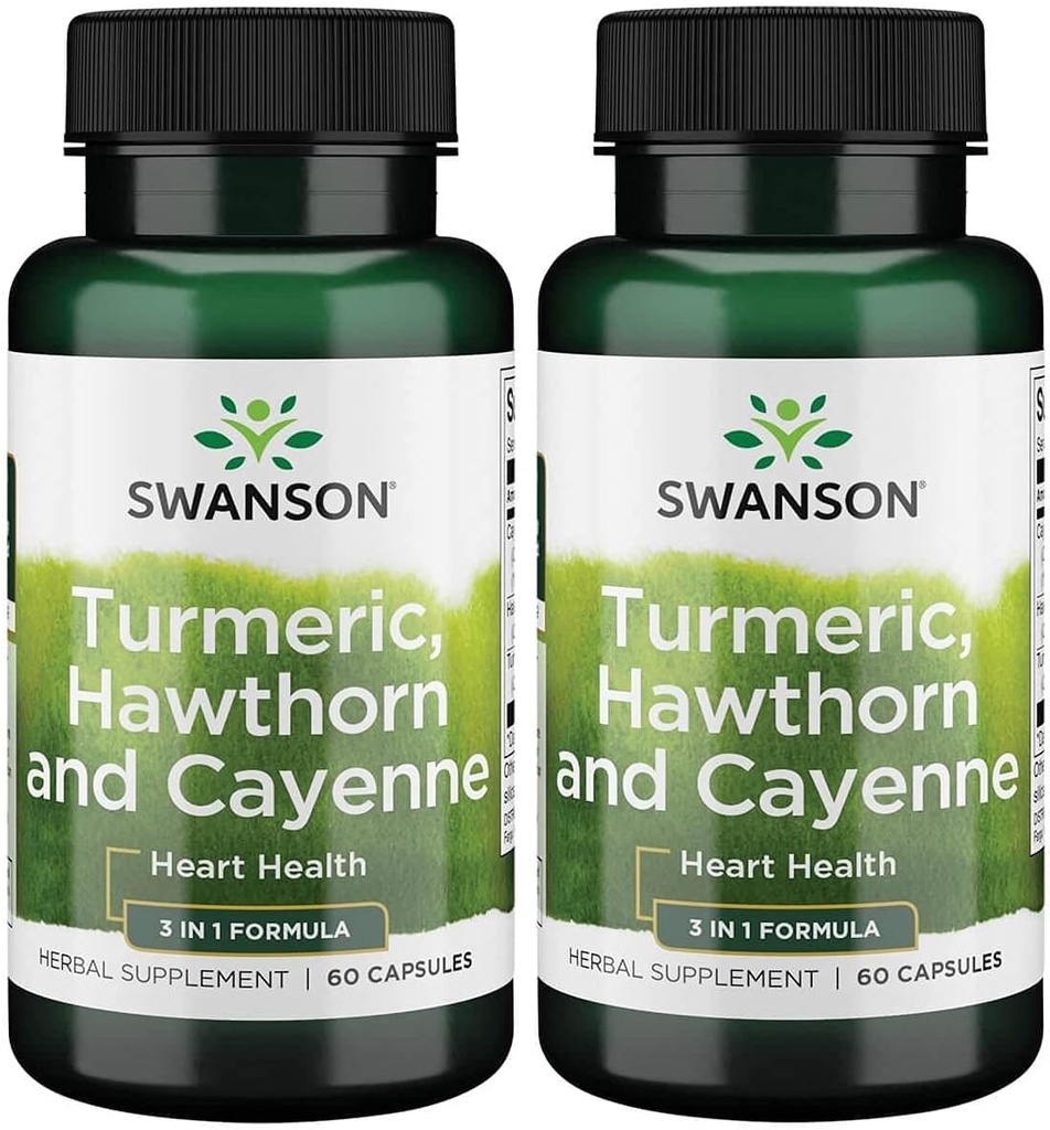 Swanson Full Spectrum Turmeric Hawthorn & Cayenne 60 kapslid (2 pakendit)