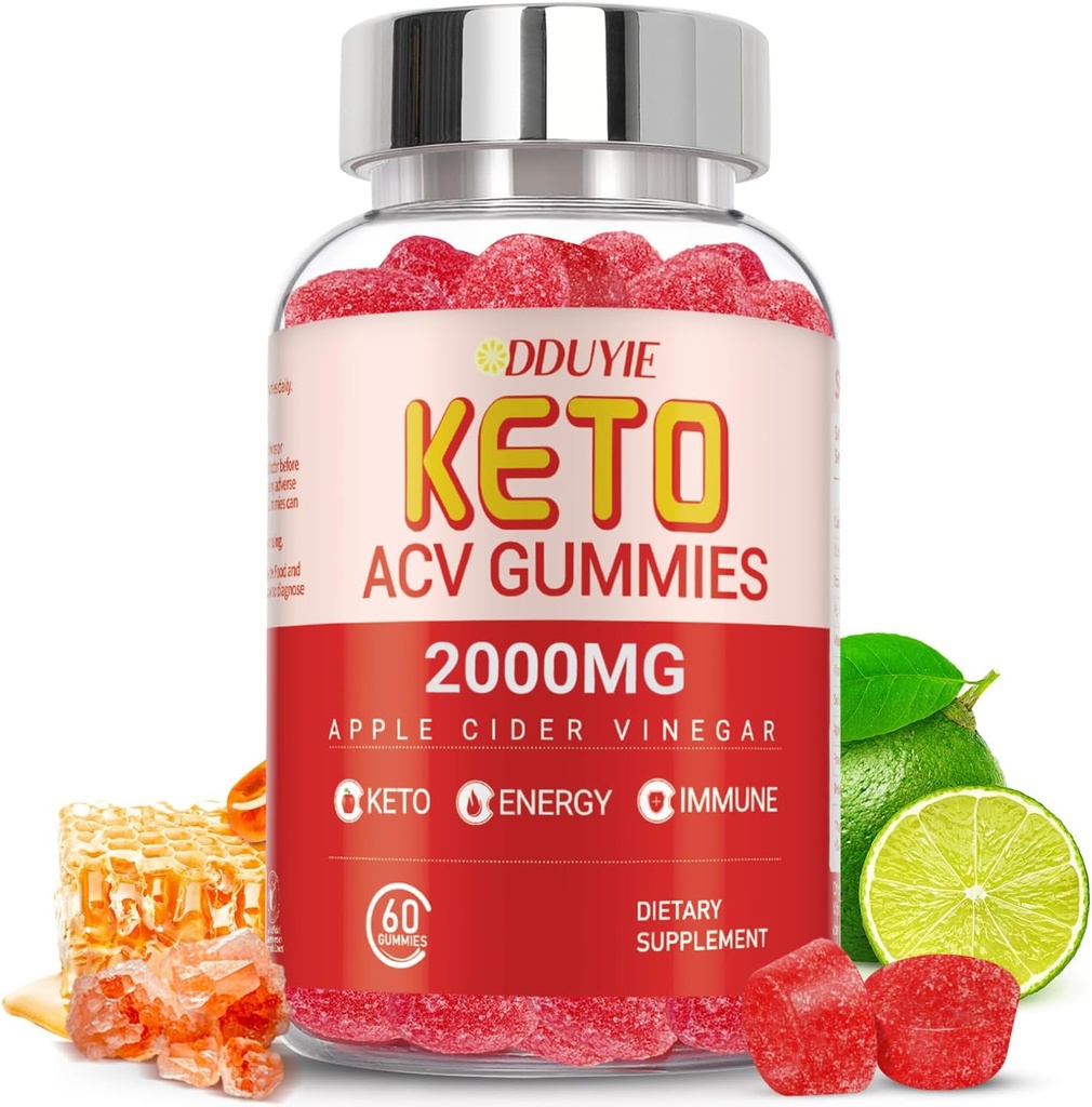 Keto Acv Gummies - Õunasiider Äädikas Gummies Dieet täiendus meestele naistele - granaatõunapeedi mahlapulber - 60 vegan