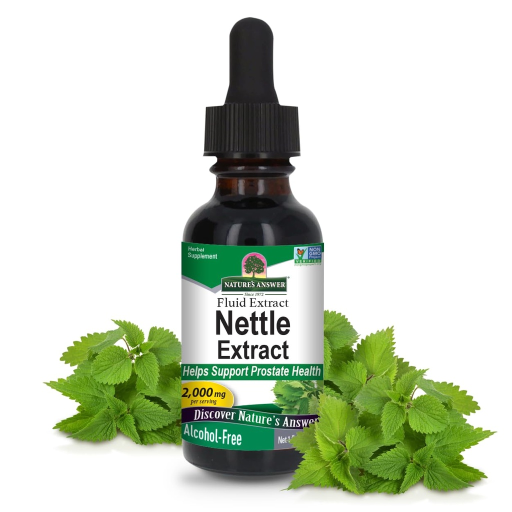 Nature's Answer Nettle Leaf 1oz Extract | Eesnäärme supp | kontsentreeritud tumeroheline nõgesleheline taimsete toidulisand | Mitte-GMO, Kosher, Gluteenivaba & Alkoholivaba | üksikarv
