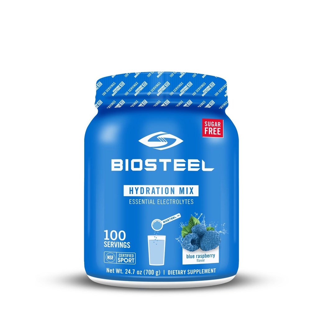 BioSteel Zero Sugar Hydration Mix, Great Maitsestatud Hüdratsioon 5 Essentsiaalse Elektrolüüdiga, Blue Vaarika Maitse, 100 Servings per Tub