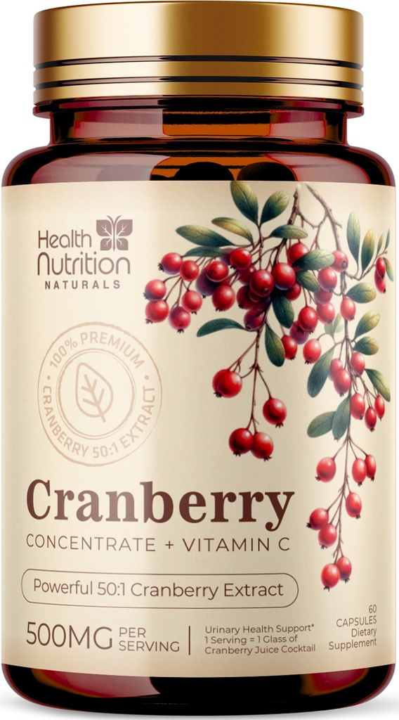Cranberry Pills Supplement 25 000mg - värske Jõhvika ekvivalentne pulber ekstrakt vitamiinidega C & E - kuseteede tervisetoetus, Cran Berry Fruit, suhkruvaba valem, villitud USAs - 60 kapslit