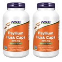 NOW Foods Psyllium Husk 500 mg , 500 kapslit (2 pakendit )