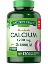 Nature's Truth Calcium 1200 mg Plus D3-vitamiin 5000 RÜ Toidulisandid, 120 loendit (3 pakendit)
