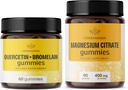 HERBAMAMA Quercetin and Magnesium Gummies Kit - 800 mg Quercetin koos bromelain ja 400 mg magneesiumtsitraat Gummies - Vegan, Non-GMO, želatiin-vaba - 2 Pack