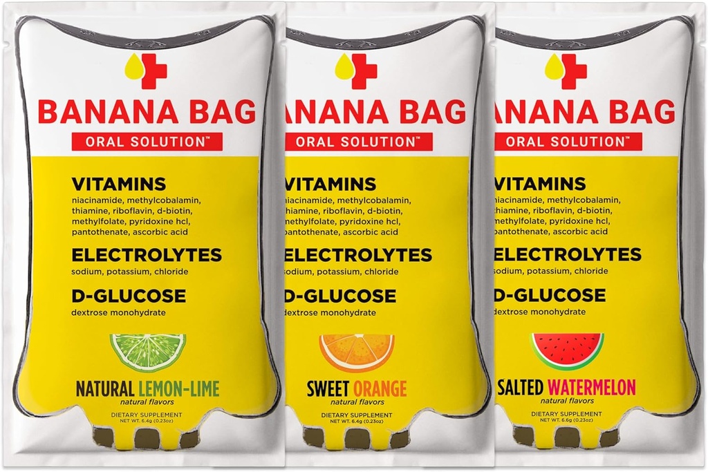 Banaani kotti suukaudne lahendus paketid – Sordi Pack 15pk | värskendav segu elektrolüütide, C-vitamiini ja B-kompleksi | Valmistatud hüdraatmiseks ja energia igal ajal, kas kodus, tööl või Go