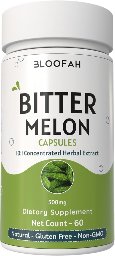 Mõru melon puuviljakapslid 500mg | Momordica charantia | 10: 1 Extract | Pure & Potent Taimne Täiendus | Mitte-GMO, Gluteenivaba GMP-sertifitseeritud jätkusuutlikult hangitud (60 loend (1. pakk))