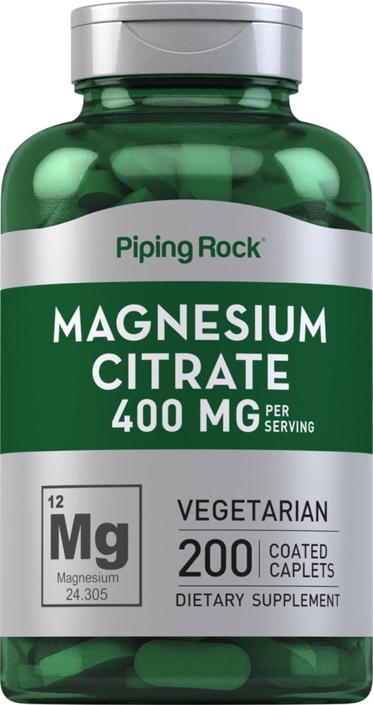 Torukivim Magneesiumtsitraat | 400 mg | 200 kapsel | Taimetoitlane, mitte-GMO, gluteenivaba toidulisand