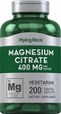 Torukivim Magneesiumtsitraat | 400 mg | 200 kapsel | Taimetoitlane, mitte-GMO, gluteenivaba toidulisand