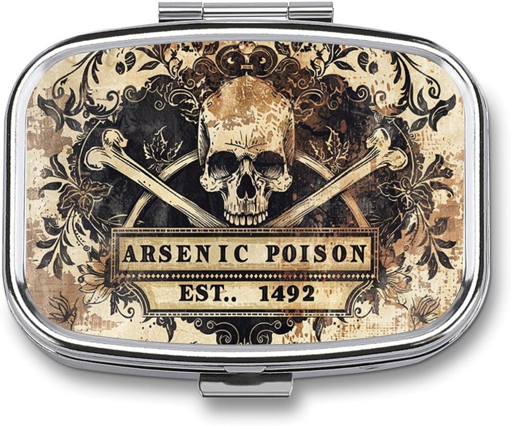 Metal 2 Kompartment Pill Korraldaja Reisi Sõbralik kaasaskantav kompaktne Pill Box Cute Pill Case hoida vitamiine, kalaõli, toidulisandeid, Meds, Tahvelkott, Pocket. (1492.)