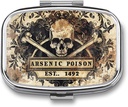 Metal 2 Kompartment Pill Korraldaja Reisi Sõbralik kaasaskantav kompaktne Pill Box Cute Pill Case hoida vitamiine, kalaõli, toidulisandeid, Meds, Tahvelkott, Pocket. (1492.)