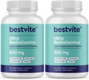 Ultra Benfotiamiin 600 mg kapsli kohta (120 taimset kapslit) (60x2) Steaate ei ole - ränidioksiidi ei ole - vegan - mitte GMO - gluteenivaba - maksimaalne tugevus Benfotiamiin