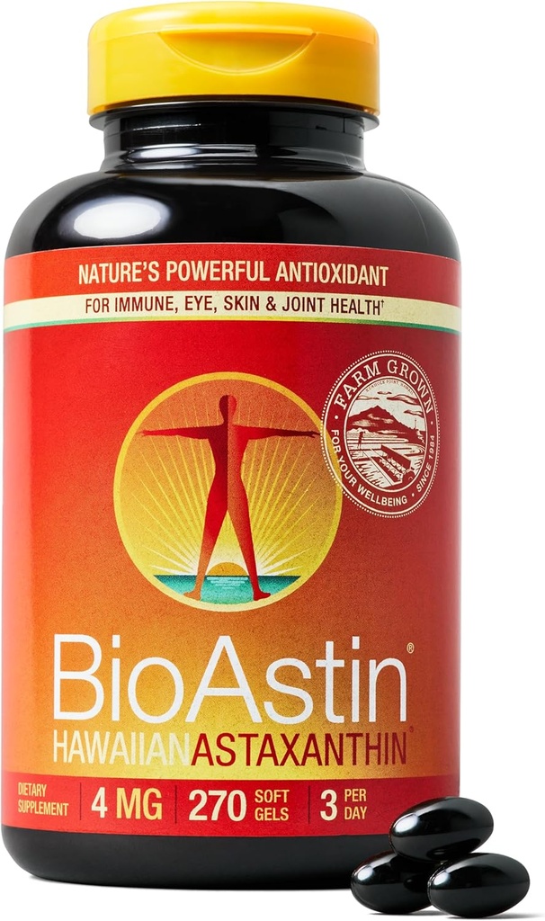 Nutrex Hawaii BioAstin Havai astaksantiini - 4mg, 270 Softgels - Farm-Otse Premium Antioksüdandid toetada silma, naha, liigeste ja immuunsüsteemi Tervis - Mitte-GMO & Gluteenivaba