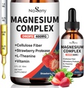 Magneesiumglütsinaat Vedelik 400mg, kõrge imendumine Magneesiumi kompleksi lisandid vitamiiniga B6, D, C, et toetada und, lihaseid, närvide tervist, mitte-GMO gluteenivaba vegan (2 Fl Oz / Maasikas)