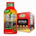 Vitamiinienergia fookus + ekstra tugevus Energia Shot Mango 48 Pack, 260mg looduslik kofeiin, B-vitamiinid, CoQ10, Aminohapped, fookus, tootlikkus ja selgus, nullsuhkur, gluteenivaba, 1,93 fl oz