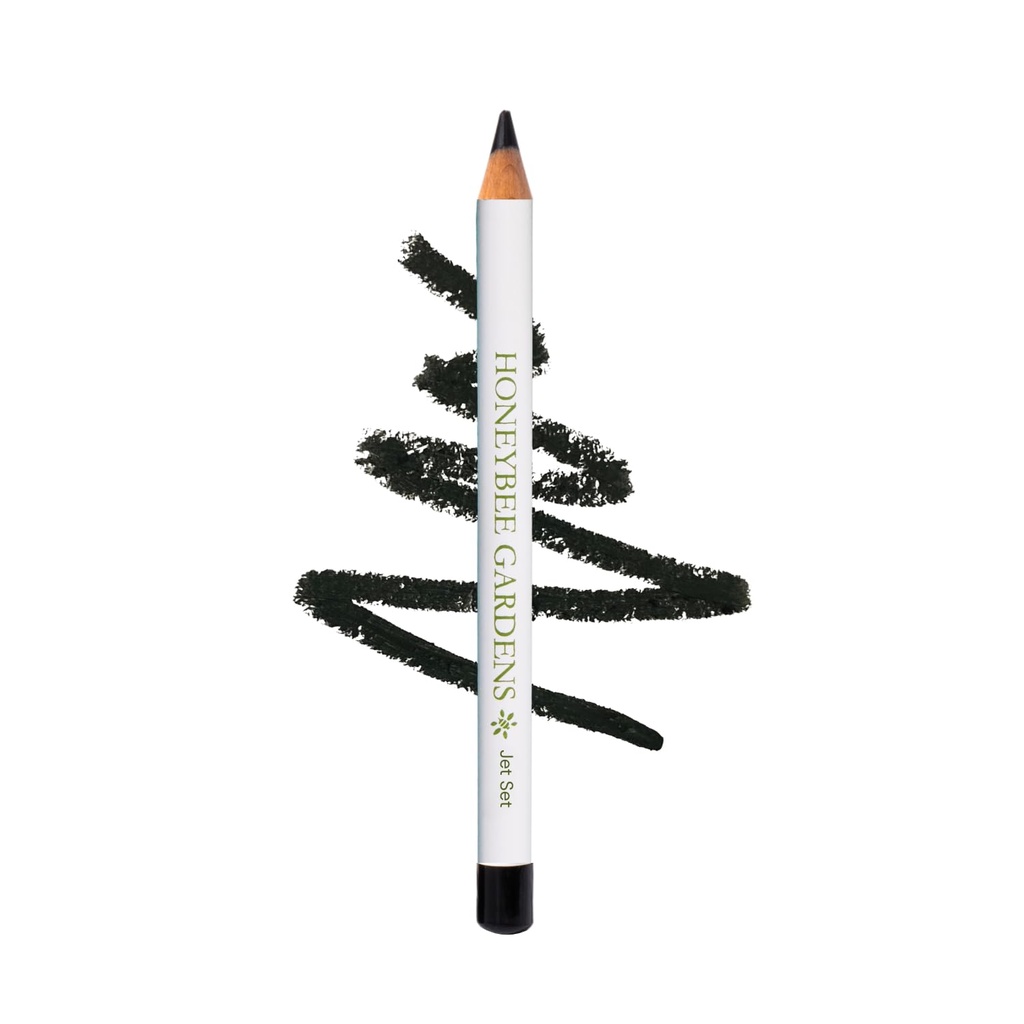 Honeybee Gardens Efforless Eye Liner Pencil in Jet Set Black, Rich Pigmentation, Smooth, Long Wearing, Vegan, Gluteenivaba