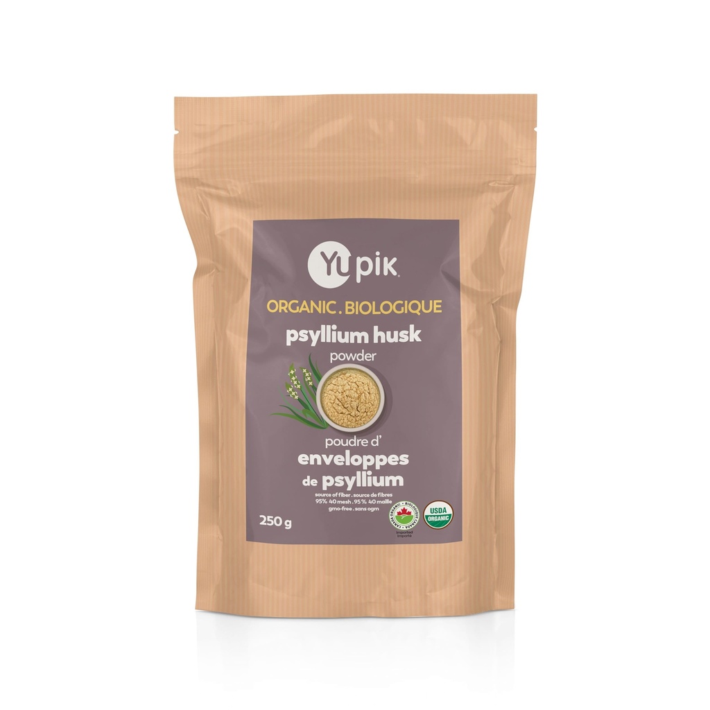 Yupik Organic Psyllium Husk Pulber 8,8oz, 95% puhtus, lahustuv kiud, USDA sertifitseeritud, GMO-vaba, vegan, gluteenivaba, maitsestamata, taimepõhine, jäme jahvatatud kest küpsetamiseks ja seedetrakti tervisele