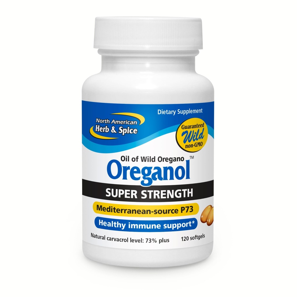 PÕHJA-AMEERIKA HERB & SPICE Super Tugevus Oreganol P73, 120 Softgels - Immuunsüsteemi tugi - Vegan Friendly Wild Oregano - Non-GMO - 120 Servings