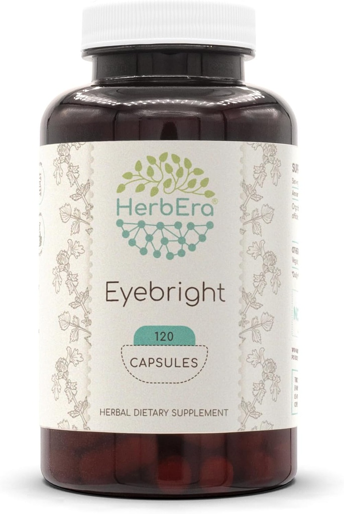 HerbEra Eyebright 120 kapslit , 500 mg , vastutustundlikult kasvatatud valmistatud silmakirjaga ( Euphrasia spp . ) Kuivatatud ürdiga ( 120 kapslit )