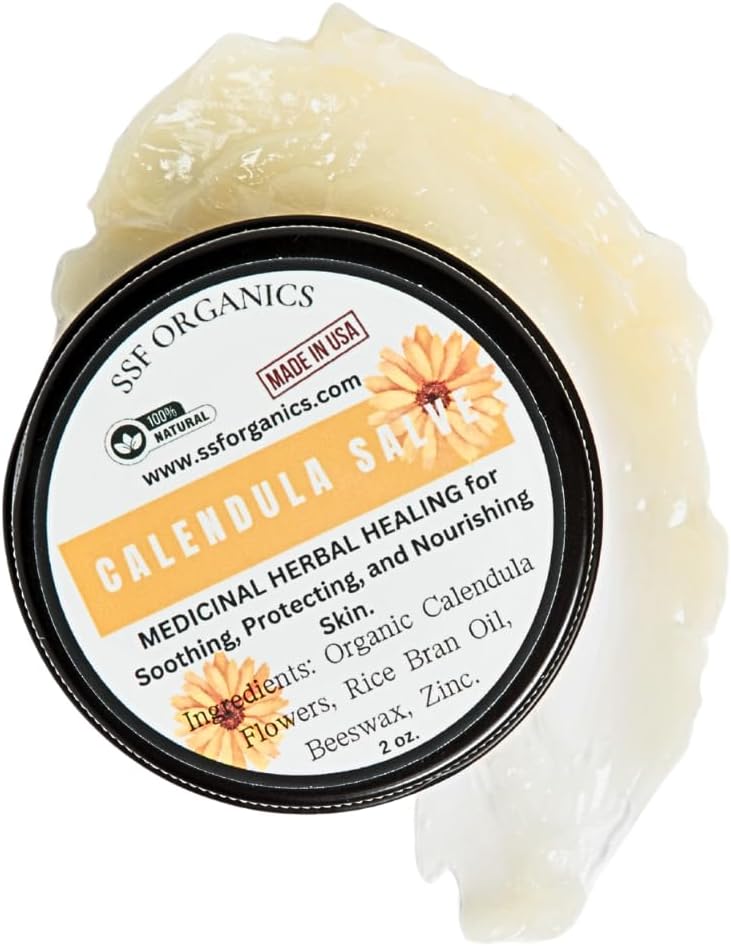 SSF Organics-Calendula Skin Repair Salve | Remont, leevendus ja tervendamine kahjustatud nahale | Looduslik abinõu löövete, ärrituse, punetuse, turse, sügeleva kuiva naha korral. 2 oz.