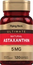 Piping Rock Astaxanthin Supplement 5mg | 120 Softgel Kapslid | alates Haematococcus Pluvialis vetikate ekstrakt | Non-GMO, Gluteenivaba