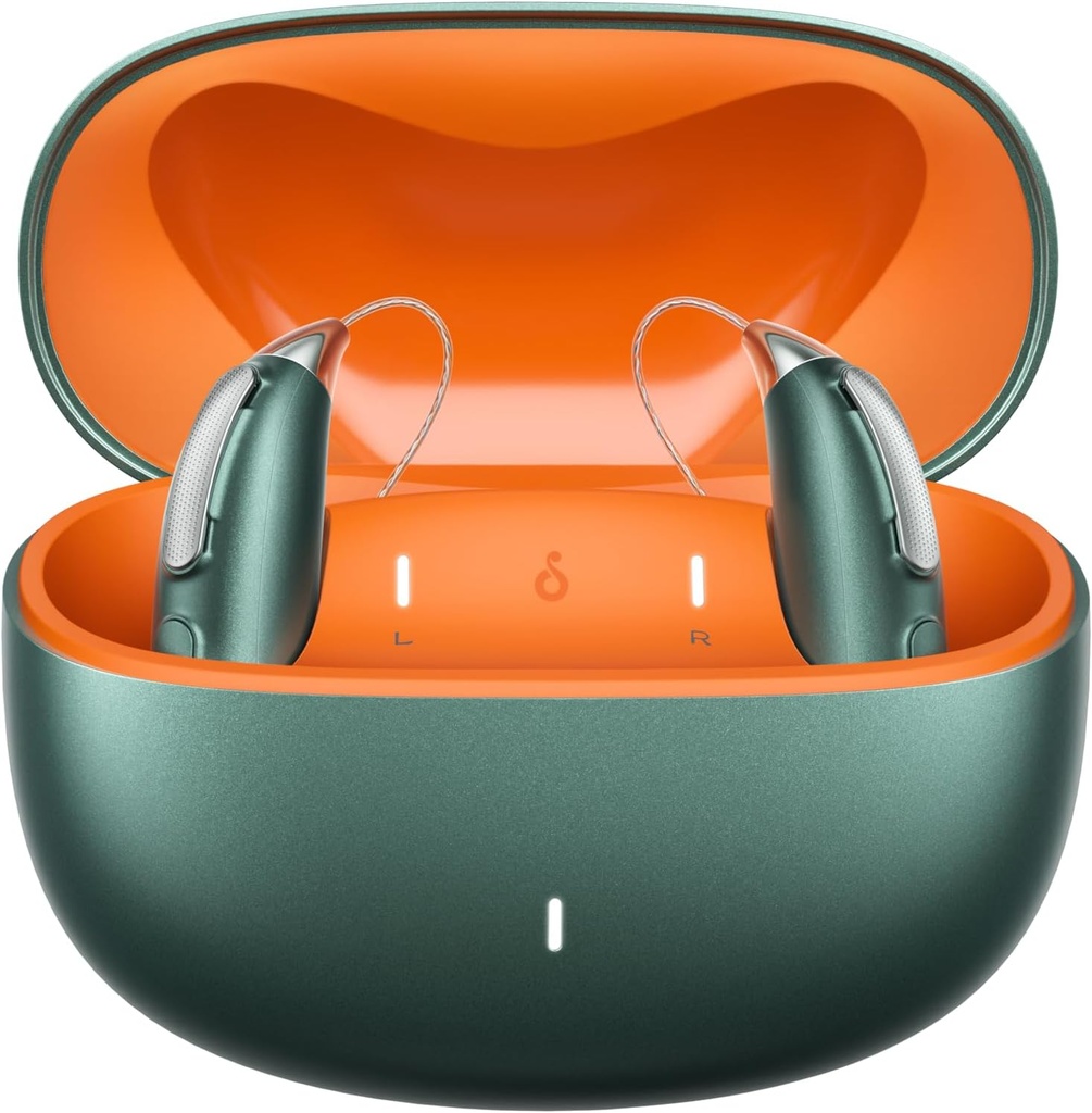 Laetavad Bluetoothi kuuldeaparaadid kerge kuni raske kuulmislanguse jaoks - OTC - Smart Fitting - RIC (vastuvõtja kanalis) disain müra vähendamisega - sisaldab laadimiskasti, rohelist