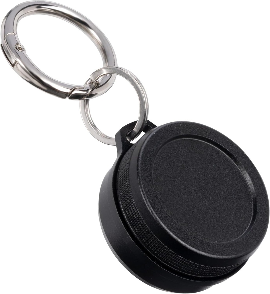 Metal Carrying Case - Portable Daily Travel Keychain Pill Holder Waterproof, Small Container for Earplugs, Pills, Coins Compatible with Loop, Eargasm & Vibes, Compact Mini Purse Pill Case Box (Black)