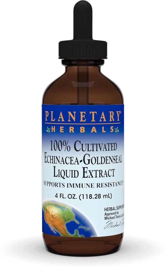 Planeeditaimed 100% kultiveeritud Echinacea-Goldenseal ekstrakt, 4 oz