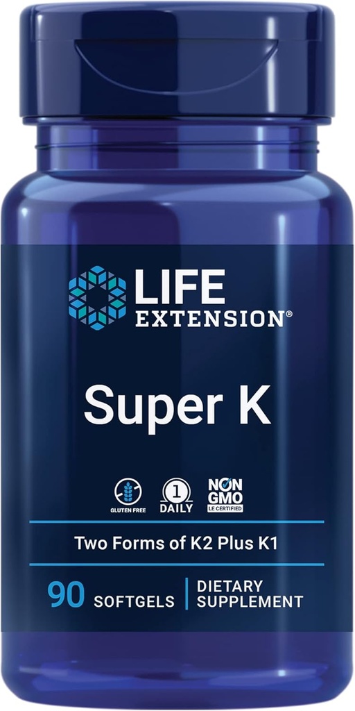 Life Extension Gamma E segatud tokoferoolid ja tokotrienoolid 60 softgels ja Super K-vitamiin K1 K2 MK-7 MK-4 Vitamiin C 90 Softgels Komplekt