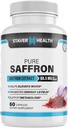 Pure Saffron Extract kapslid, 88,5 mg, 60 Veggie kapslid meeleolu parandamiseks ja energia toetus