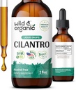 Wild & Organic Cilantro tilgad - Detox Cleanse koos vedela Cilantro Supplement - Coriander Leaf Extract Tinktuur - Vegan, suhkur ja alkoholivaba - 2 fl oz
