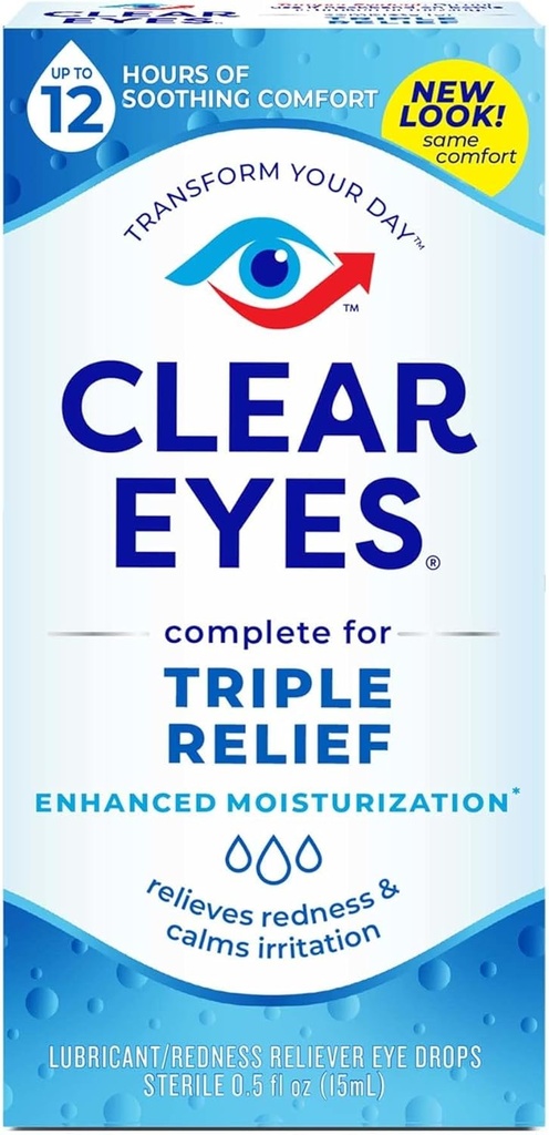 Clear Eyes kolmekordne tegevus Relief Eye langeb 0,50 korda