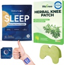 Wellnee & Wellamoon Wellness Pack: Herbal Põlve Mugavuspadjad (10 Count) & Natural Sleep Support Patches (28 Count) – Joint & Lihasmugavus taimepõhise uneabiga