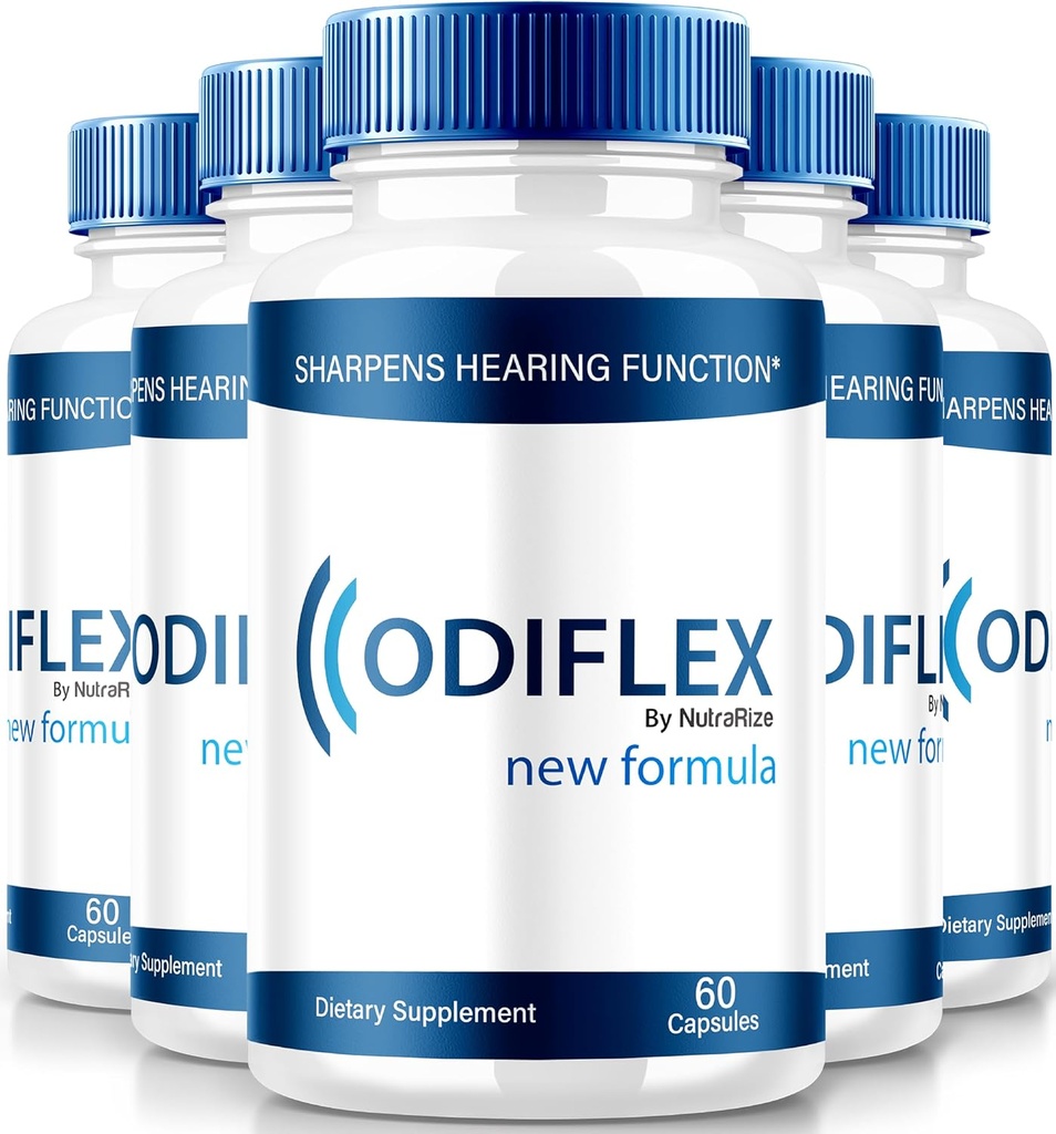 NutraRize (5 Pack) Odiflex kapslid, Premium Ear Health valem, All-Natural Supplement kaitsta sisekõrva, ametlikud kuulmise tugipillid, Odi Flex Arvustused (300 kapslit)