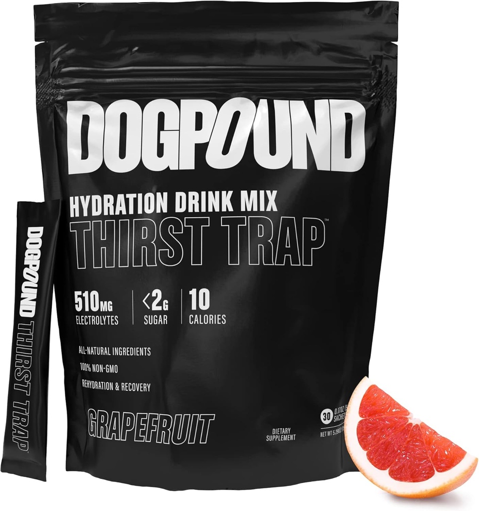 DOGPOUND Thirst Trap | Hydration Supplement | Elektrolüütide Joogi Segu Treeninguks & Nightlife Recovery | Greipfruit | 10 Kalorit | 30 Lihtne Avatud Pulgad