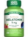 Looduse tõde Melatoniin 5mg Kiire lahustuv tabletid | 200 Count | Natural Berry Flavor | Vegan, Non-GMO & Gluten Free Supplement