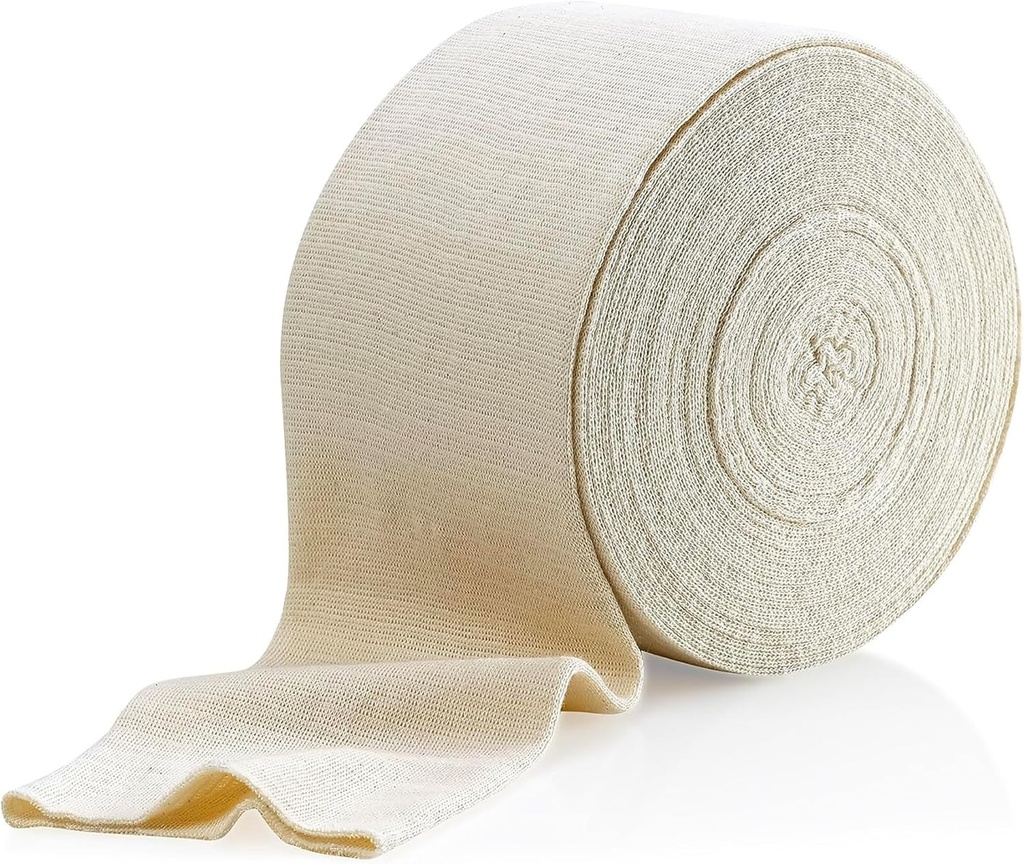 Elastne toru tugiriba suurus D, 10M Box - looduslik värv (3" X 33 jalga) Suure põlve tugiriba jaoks - keskmine reis, puuvillane spandex