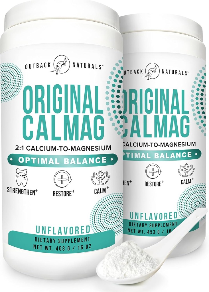 Kõrge imendumine 2: 1 CalMag kaltsiumi ja magneesiumtsitraadi lisand - puhas kaltsiummalaatpulber - toetab stressi leevendamist, une ja luu tugevust - mineraaljook - maitsestamata 16,5 oz (pakk 2)
