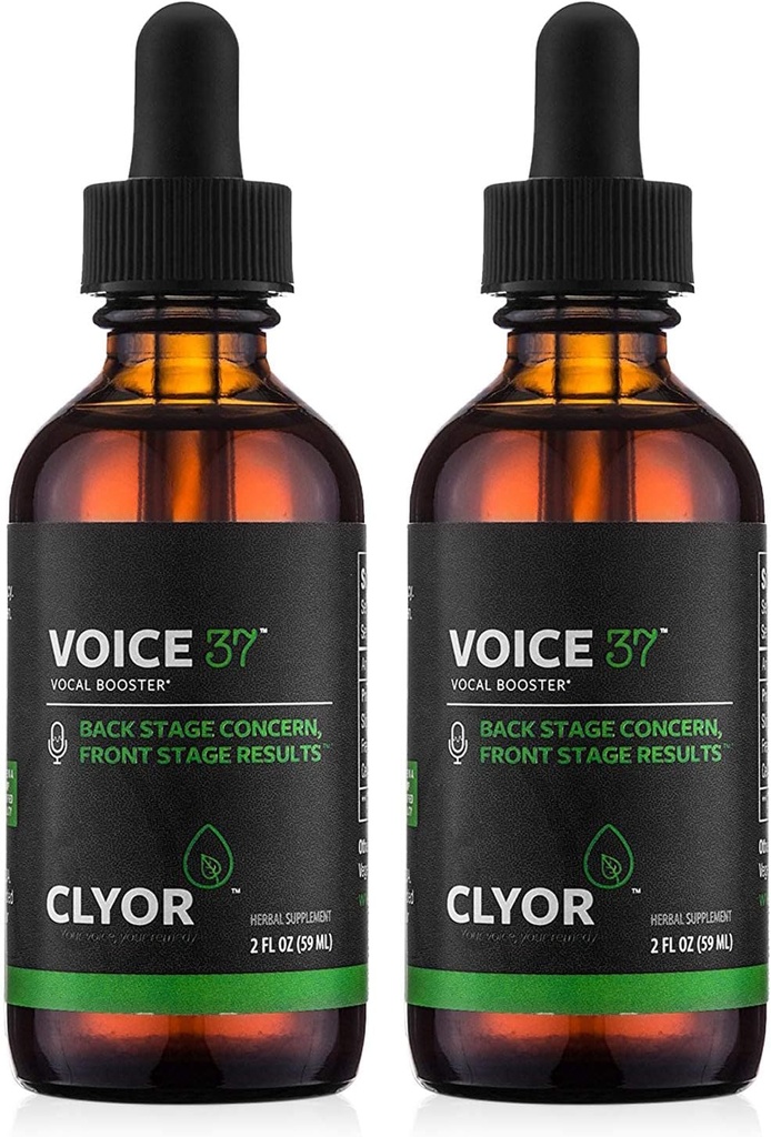 CLYOR Voice37 - Singers Voice Remedy - 2 Pakkige kõik looduslikud taimsed häälevõimendid, et määrida soojendust ja leevendada kõhedust kuiv sügelev kurk - Suurendage laulmist ja rääkimist - 2 oz - Hääl37